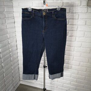 NYDJ Premium Denim Ladies Size 12 Medium Wash Jean Capri Pants